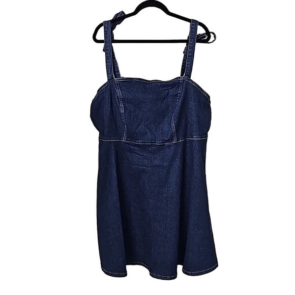 Cider Denim Bowknot Mini Dress Fit & Flare Womens Plus Size 3XL NEW - Picture 1 of 12